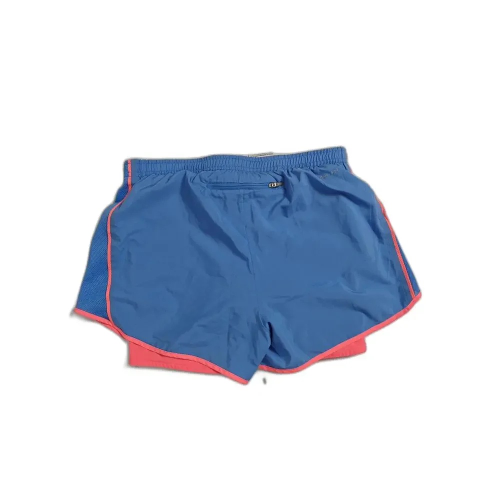 Womens Nike Dri-FIT Running Shorts Blue Pink Small